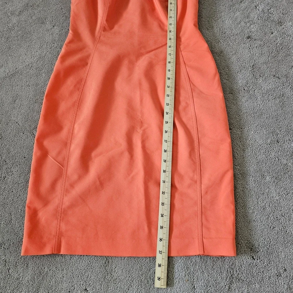 Calvin Klein Sheath Dress Womens 8 Orange Sleeveless Workwear Classic